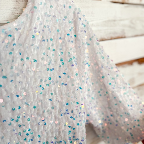 White and light pink sequin Dress - Picture 3 of 3